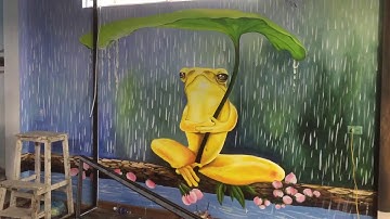 Vẽ tranh tường 3D quán lẩu nướng tại thị trấn Xuân Mai/Hà Nội.