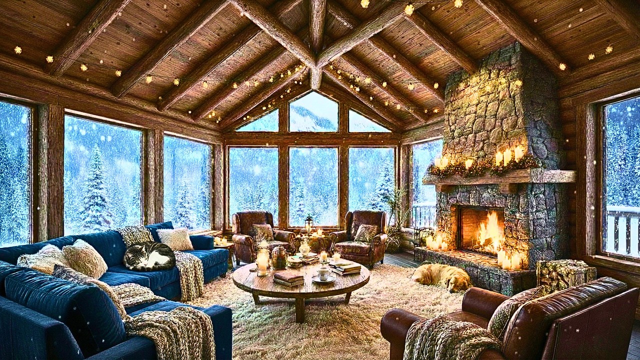 Winter Cabin Jazz | Smooth Sax & Melodic Guitar by the Cozy Fire ❄️❄️🐈