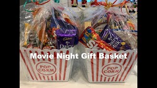 Dollar Tree Movie Night Christmas Basket. Affordable homemade Gifts.