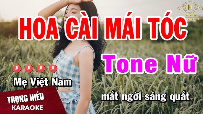Karaoke Hoa Cài Mái Tóc Tone Nữ Nhạc Sống | Trọng Hiếu