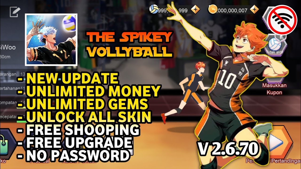 THE SPIKE VOLLEYBALL MOD APK VERSI TERBARU 2.6.70 NO PASSWORD YouTube