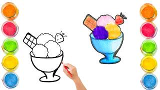 How To Draw cute Icecream Drawing, Painting &amp; Coloring For Kids and Toddlers_ Child Art🌈🎨