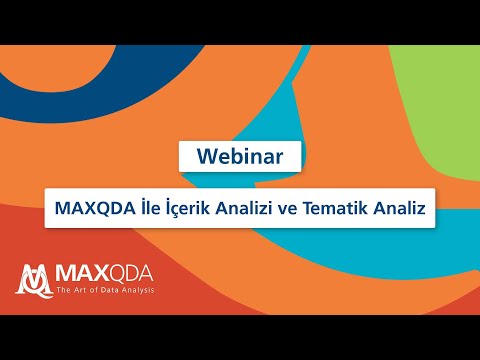 Webinar: Hafta 4 - MAXQDA İle İçerik Analizi ve Tematik Analiz