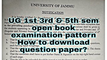 Jammu University 1st 3rd & 5th sem open book examination 2021| How to download question paper