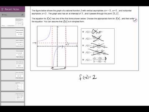 18 02 Writing the equation of a rational function given its graph