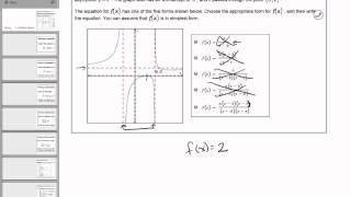 18 02 Writing the equation of a rational function given its graph
