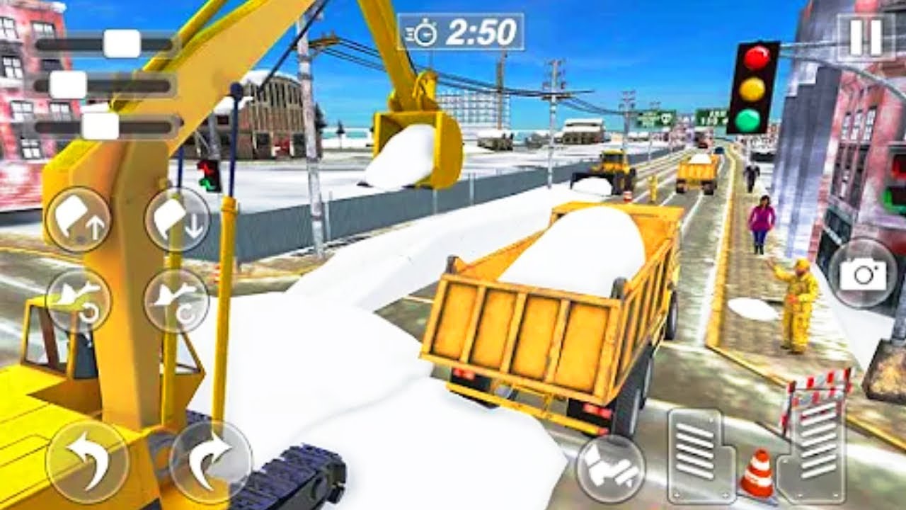 Snow Excavator Crane Simulator||Snow Offroad Construction#01||Android Gameplay
