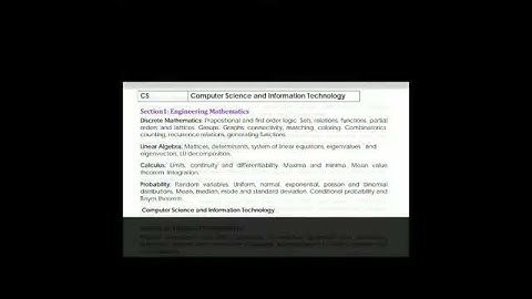 GATE 2018 : Computer Science & Information Technology Syllabus