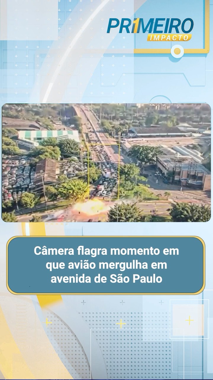 Câmera flagra momento em que avião mergulha em avenida de São Paulo