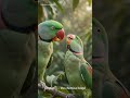 Alexandrine Parakeet – The Beak‑to‑Beak Kiss | Physics & Chemistry of Allofeeding 🦜💋 #shorts