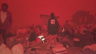 Thousands Told To Prepare To Run Into The Water At Mallacoota Beach