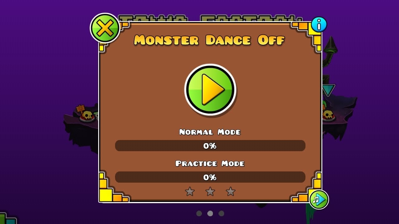 MONSTER DANCE OFF (1 TIPS) GEOMETRY DASH WORLD GAMEPLAY 