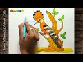 Hoopoe Bird Drawing Easily And Quickly Step By Step For Kids Ll How To Draw A Hoopoe Bird Easy 