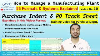 PO Tracking System -  Purchase Indent to PO Explained | Factory Management Series (FMS) Video 10