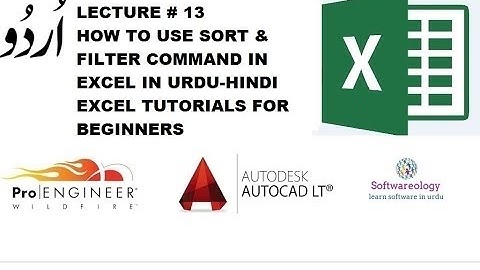 lecture#13 how to use sort & filter command in excel in urdu-hindi/excel for beginners/softwareology