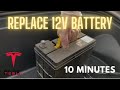 Tesla model 3 12v battery replacement in 10 minutes how to diy