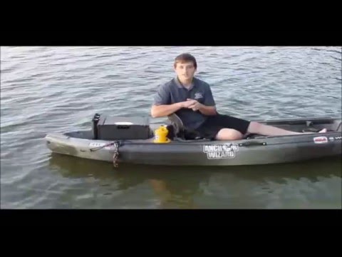 Kayak Anchor Wizard with anchor trolley system. 