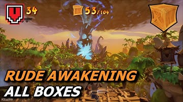 Rude Awakening: All Boxes (with checkpoint numbers) - Crash Bandicoot 4 walkthrough