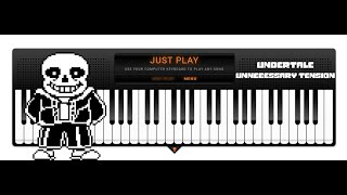 Undertale OST 008 - Unnecessary Tension Virtual Piano Sheets