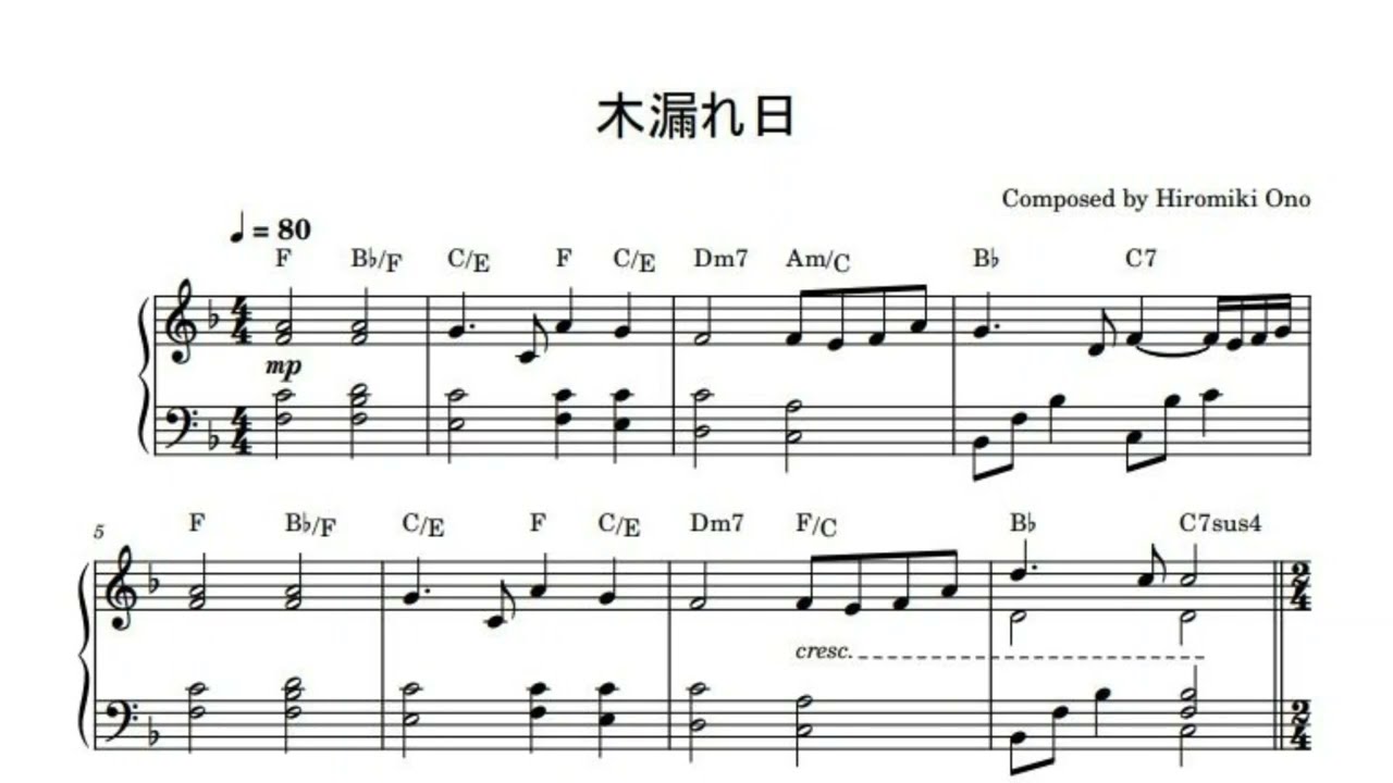 ピアノソロ楽譜一覧