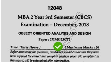 2018 Mdu MBA 3rd Sem Object Oriented Analysis & Design Question Paper