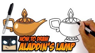 how to draw aladdin lamp step by step tutorial for beginners