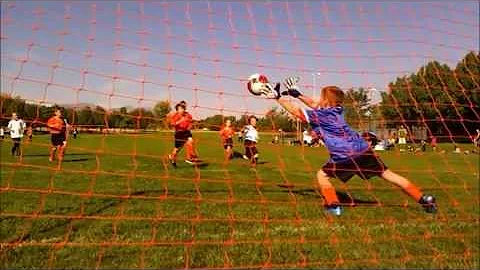 Justin Blocking a Soccer Goal