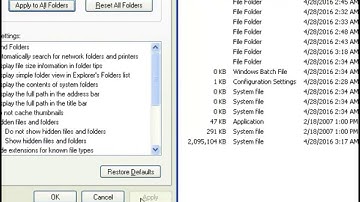 How to diplay hidden files and folders on Windows XP/Serer 2003 (B)