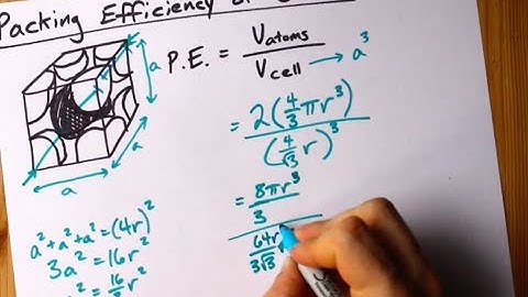 Find the Packing Efficiency of Body-Centred Cubic (BCC) (0.68)