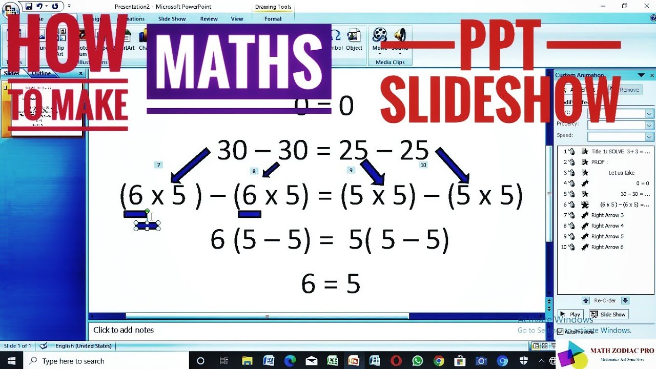how to make maths powerpoint presentation