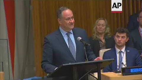 US First Gentleman speaks against antisemitism at UN
