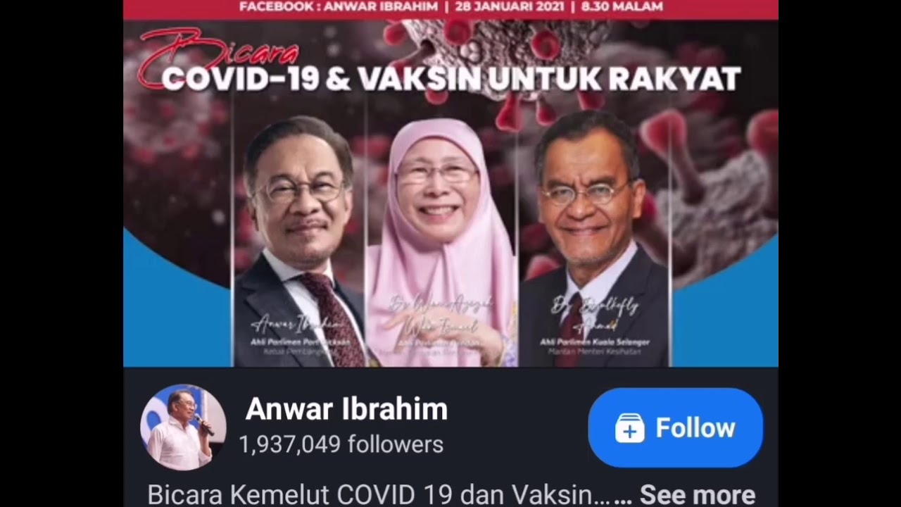 ANWAR IBRAHIM, DSWA, DR: covid-19 & vaksin untuk rakyat...