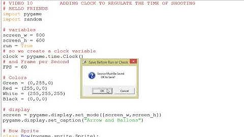 Video 10 using the pygame.clock.ticks function