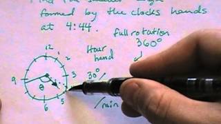 Finding the measure of the angle between clock hands given a time