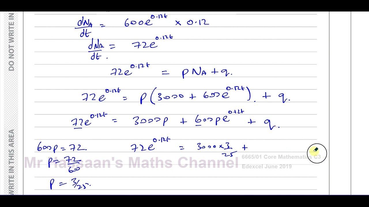 P3 C3 GCE 6665 01 June 2019 Q8 Exponentials Logarithms YouTube P3 C3 GCE 6665 01 June 2019 Q8 Exponentials Logarithms YouTube