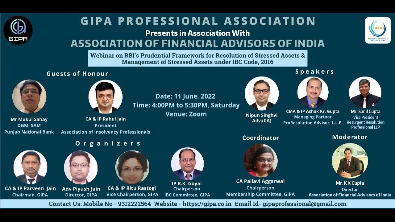 RBI's Prudential Framework for Resolution of Stressed Assets & Management of Stressed Assets