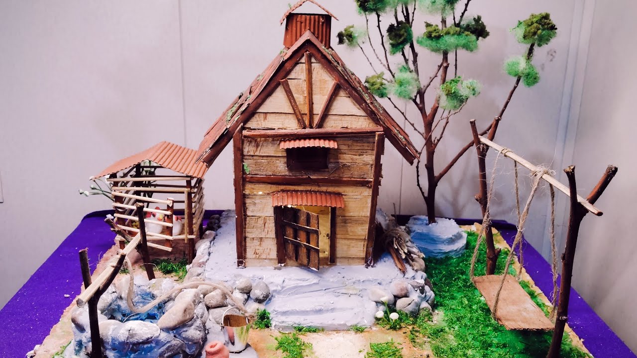 Miniature house from scrap wood 🏠🌳|| diy wood house|| mini house|| #craft 