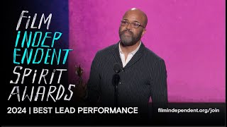 JEFFREY WRIGHT wins BEST LEAD PERFORMANCE at the 2024 Film Independent Spirit Awards