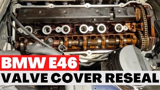 Smoking Engine fix! How To Valve Cover Gasket 2001 BMW 330i E46 M54