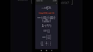 Math ➗ formulas in web page 📄 using || using html and css #html