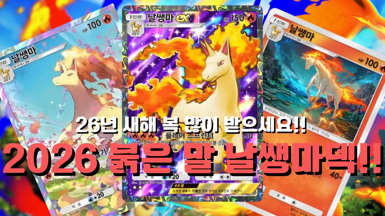 [포켓몬카드게임 Pocket] 새해 복 많이 받으세요!! 2026년 포켓의 붉은 말 날쌩마덱!