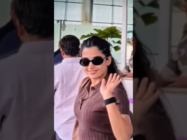 Looking cute with a lovely smile rashmika mandanna is spotted the airport | Bollywood | #shorts #yt