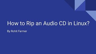 how to rip an audio cd in linux?