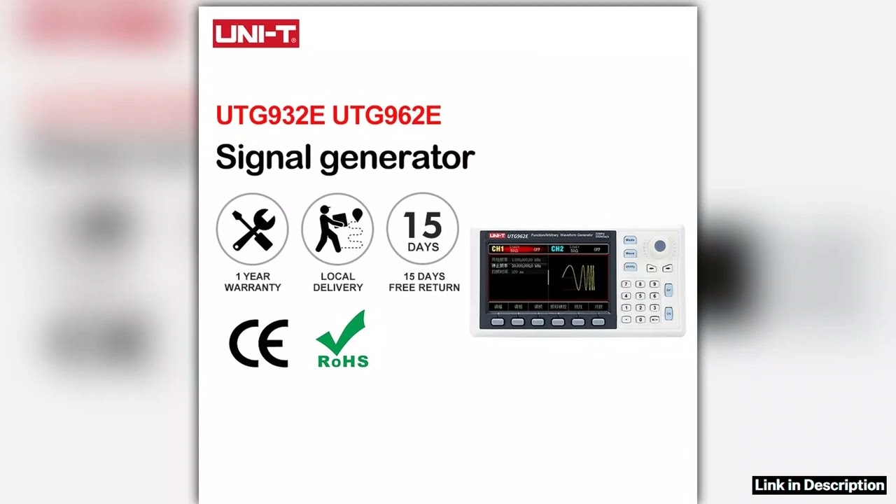 UNIT UTG932E UTG962E Function Arbitrary Waveform Generator Signal Source Dual Channel 200MSs
