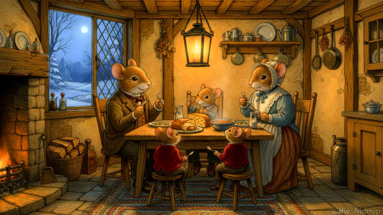 Gather Round the Winter Table! ! A Gentle Animal Relaxation Video with Calming Music