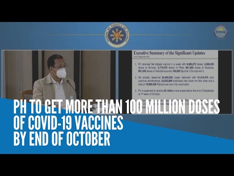 PH to get more than 100 million doses of COVID-19 vaccines by end of October