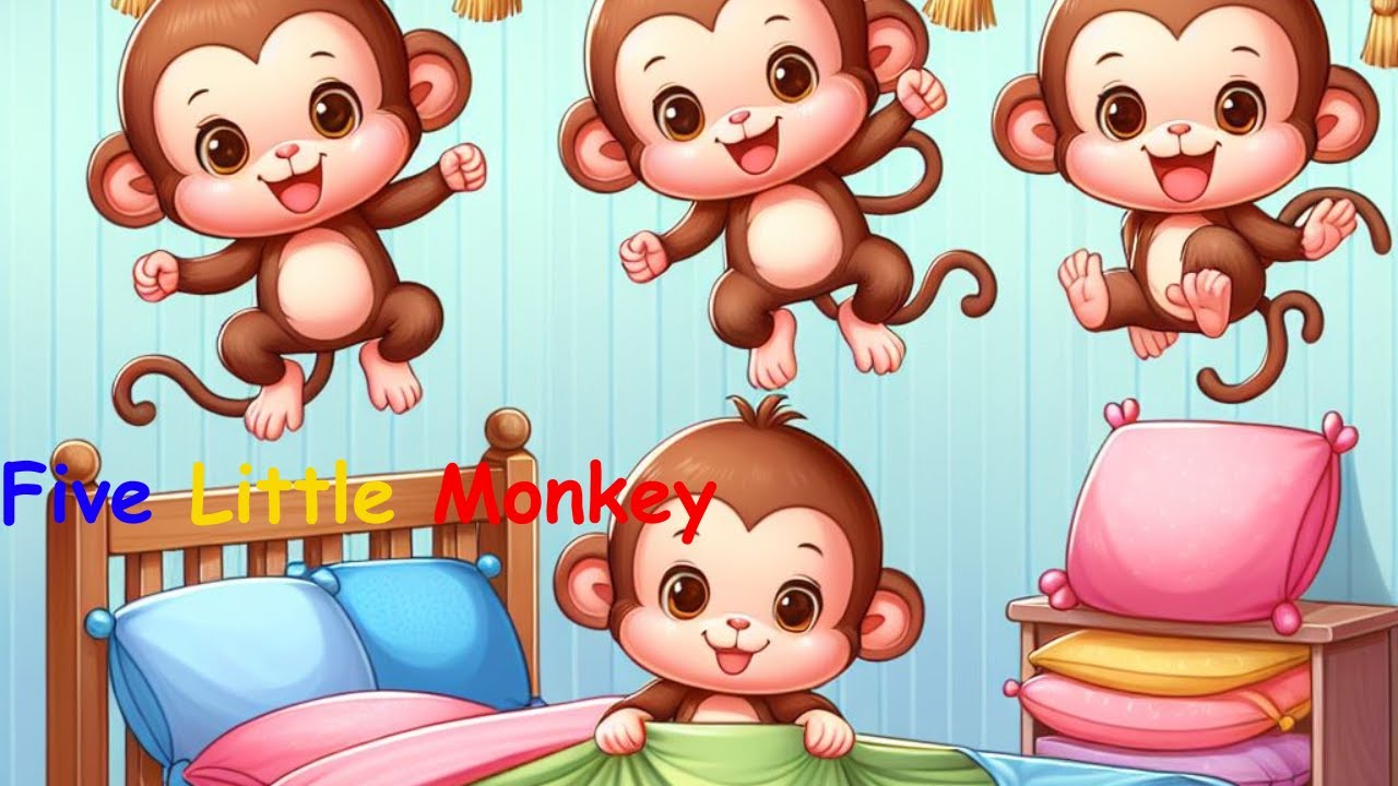 Five Little Monkey Nursery Rhyme Kids Poem YouTube