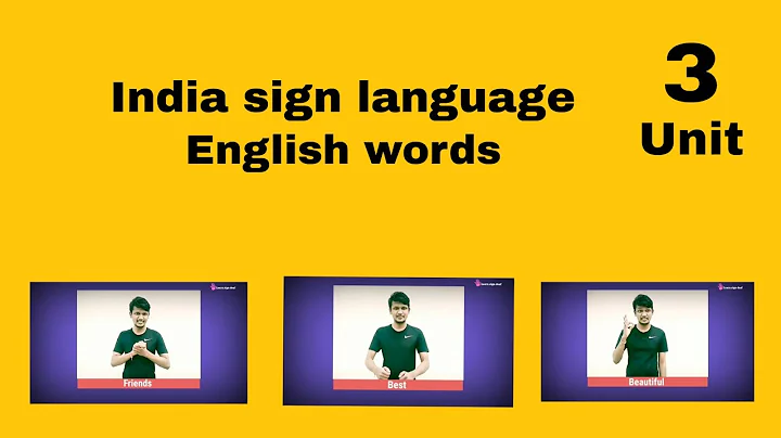 English words unit - 3 India sign language. isl