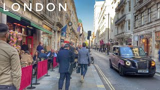 Central London City Walk in Winter, Victoria, Buckingham Palace, Trafalgar Square, Oxford Street 4K