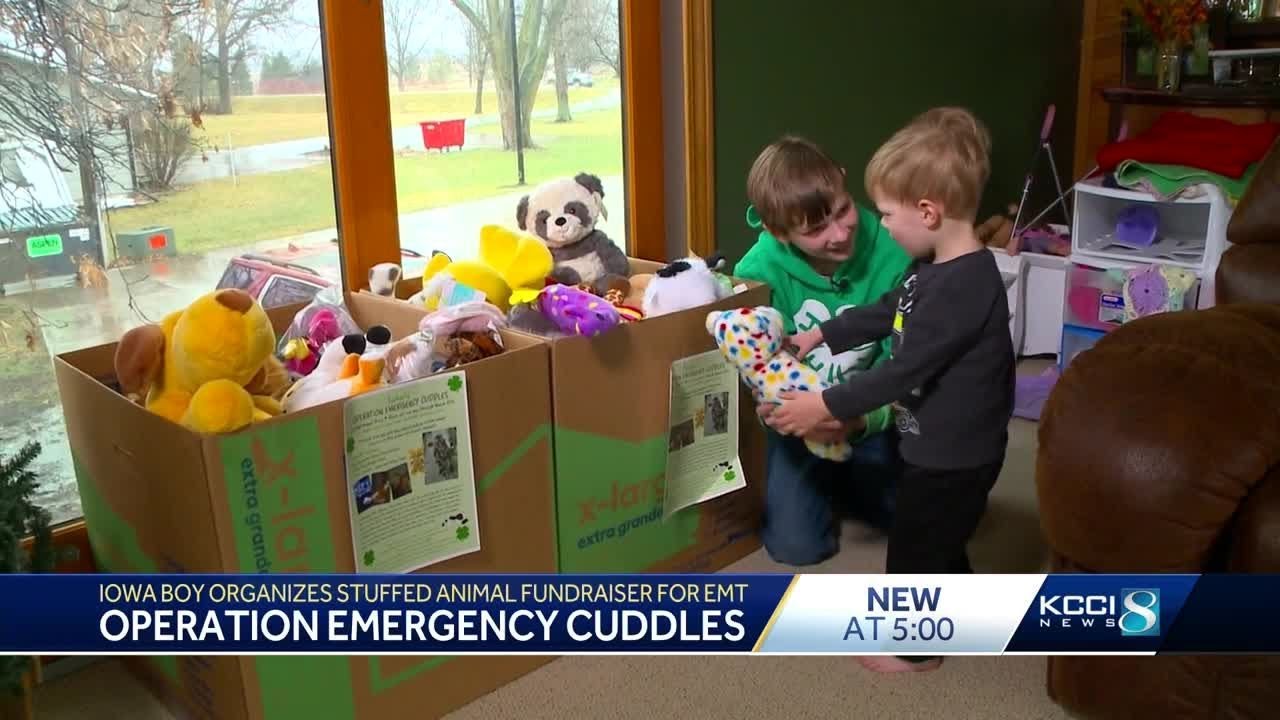 Central Iowa boy collecting stuffed animals to comfort kids during medical emergencies